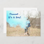 Het is een Jongen-Geslacht-openbaarheidskaart Briefkaart (Voorkant / Achterkant)