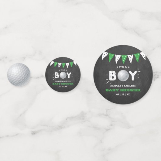 Het is een jongen! Golf thema Co-ed Baby shower Fo Confetti (Voorkanten)