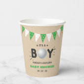 Het is een jongen! Golf ThMED Co-ed Baby shower Papieren Bekers (Achterkant)