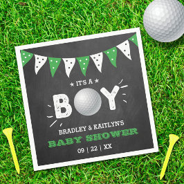 Het is een jongen! Golf ThMED Co-ed Baby shower Servet