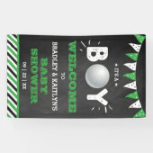Het is een jongen! Golfthema Baby shower Welkom Spandoek (Horizontaal)