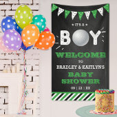 Het is een jongen! Golfthema Baby shower Welkom Spandoek