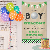 Het is een jongen! Golfthema Baby shower Welkom Spandoek