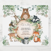 Het is een jongen! Greenery Woodland Baby shower F Sparkling Wijnetiket (Enkel label)