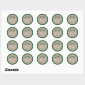 Het is een jongen groene buffel check Baby shower Ronde Sticker (Vel)