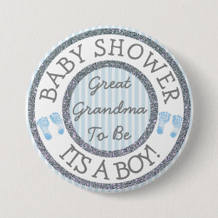 Het is een jongen, groot oma om Baby shower Button
