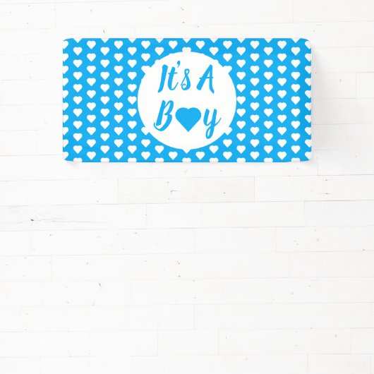 Het is een Jongen Heart Pattern Spandoek (Insitu)