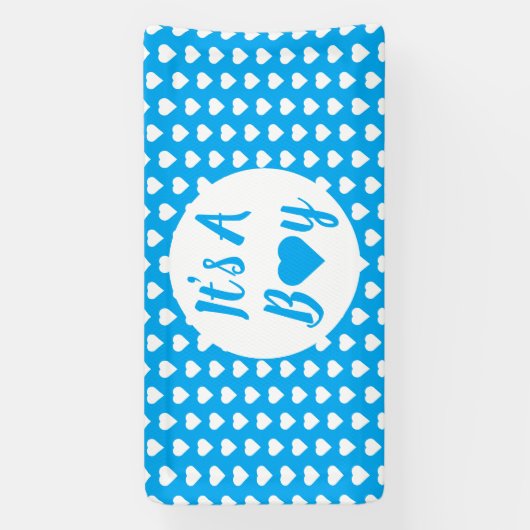 Het is een Jongen Heart Pattern Spandoek (Verticaal)