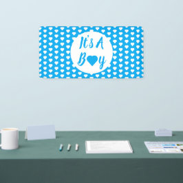 Het is een Jongen Heart Pattern Spandoek