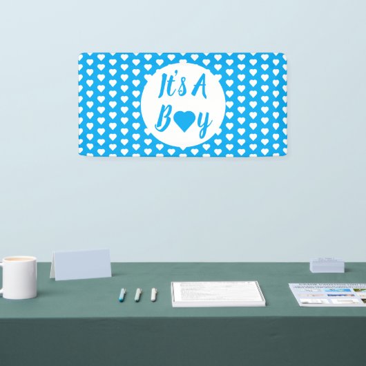 Het is een Jongen Heart Pattern Spandoek (Beurs)