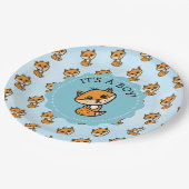 Het is een jongen, het Baby shower van Little Fox Papieren Bordje (Gekanteld)