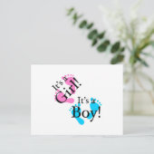 Het is een Jongen Het is een Meisje - Pasgeboren B Aankondigingskaart (Staand voorkant)