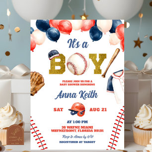 Het Is Een Jongen Honkbal Baby Shower Kaart