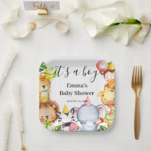 Het is een Jongen Jungle Safari Dieren Baby Shower