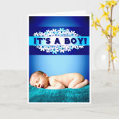 "Het is een jongen!" kaart (Gele Bloem)