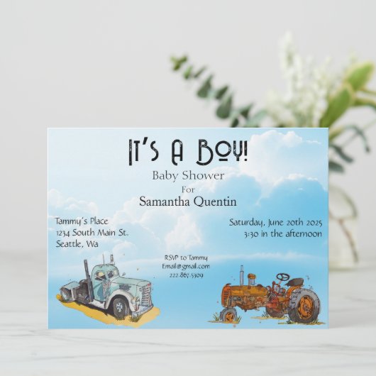 Het is een jongen! kaart (Staand voorkant)