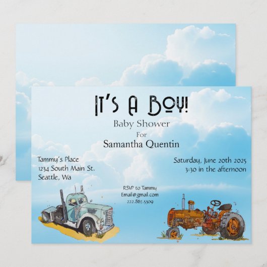 Het is een jongen! kaart (Voorkant / Achterkant)