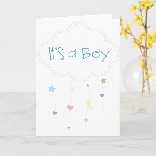 Het is een jongen kaart (Gele Bloem)