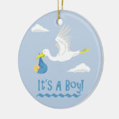 Het is een jongen! keramisch ornament (Links)