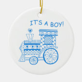 Het is een jongen keramisch ornament (Voorkant)