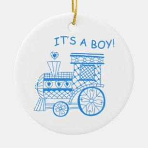 Het is een jongen keramisch ornament