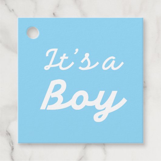 ׳Het is een Jongen׳ Klassieke Roze Baby Shower Bedankjes Labels (Voorkant)