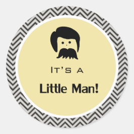 Het is een jongen, kleine man gele chevron sticker
