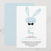 Het is een jongen Knuffel Konijn Baby Shower Kaart (Voorkant / Achterkant)