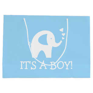 Het is een jongen, leuk olifant baby shower feest large cadeautasje