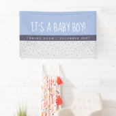 Het is een Jongen Licht Blauw Baby Geslacht  Spandoek (Insitu)