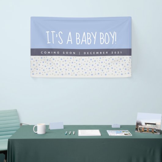 Het is een Jongen Licht Blauw Baby Geslacht Spandoek (Beurs)