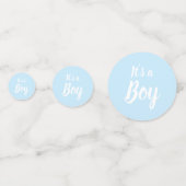 Het is een Jongen lichtblauw baby shower-gender-on Confetti (Voorkanten)
