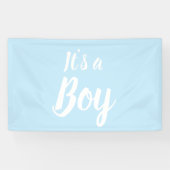 Het is een jongen, lichtblauw, baby shower, sekses spandoek (Horizontaal)