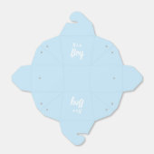 Het is een jongen, lichtblauw baby shower, seksesp bedankdoosjes (Uitgevouwen)
