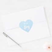 Het is een jongen, lichtblauw baby shower, seksesp hart sticker (Envelop)