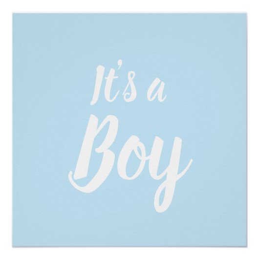 Het is een jongen, lichtblauw baby shower, seksesp perfect poster (Voorkant)