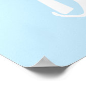 Het is een jongen, lichtblauw baby shower, seksesp poster (Hoek)