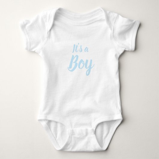 Het is een jongen, lichtblauw baby shower, seksesp romper (Voorkant)