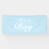 Het is een jongen, lichtblauw baby shower, seksesp spandoek (Horizontaal)