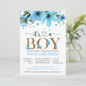 Het is een jongen Lichtblauw en gouden waterverf (Staand voorkant)