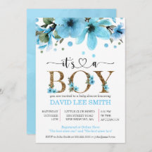 Het is een jongen Lichtblauw en gouden waterverf