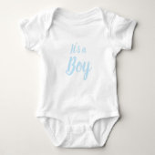 Het is een jongen, lichtblauwe baby shower, geslac romper (Voorkant)
