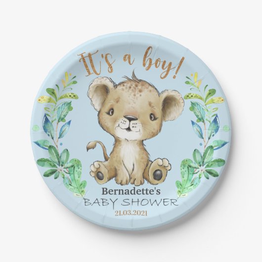 Het is een jongen! Lion Baby shower Bord (Voorkant)