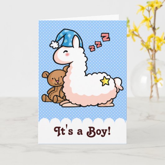 Het is een jongen Llama. Kaart (Gele Bloem)