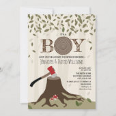 Het is een Jongen Lumberjack Woodland Uitnodiging (Voorkant)