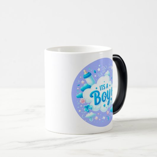 "Het is een jongen!" Magic Heat-Reveal-Mok – PC-on Magische Mok (Voorkant rechts)