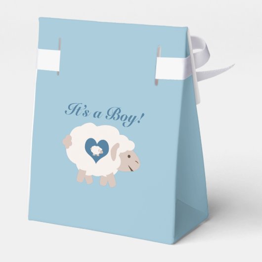 Het is een jongen! Mama Sheep Bedankdoosjes (Achterkant)