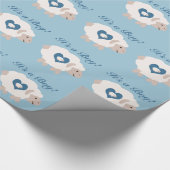 Het is een jongen! Mama Sheep Cadeaupapier (Hoek)