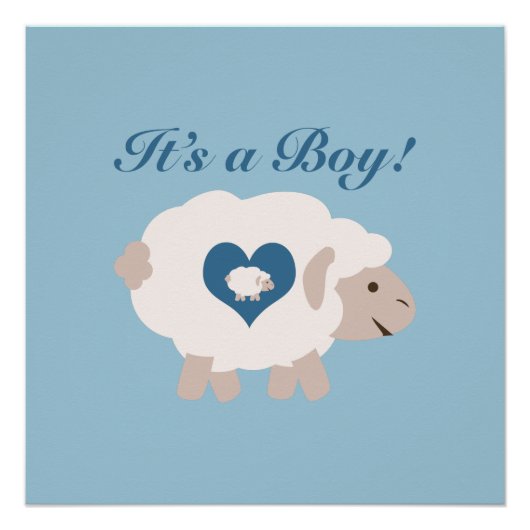 Het is een jongen! Mama Sheep Poster (Voorkant)