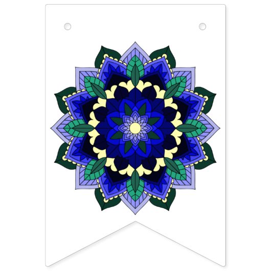 Het is een jongen! Mandala in donkerblauw Vlaggetjes (Tweede vlag)
